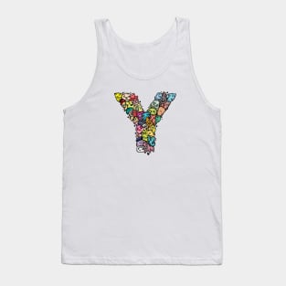 Alphabet Monster Doodle Letter Y Monogram Tank Top